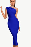 bodycon en skulder svart fest kjole