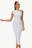 bodycon en skulder svart fest kjole