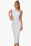 bodycon en skulder svart fest kjole