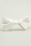 Hvit Justerbar Sateng Sløyfe Slips Formell Smoking Bowtie