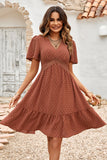 Aprikos V Neck A Line Summer Dress