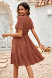 Aprikos V Neck A Line Summer Dress