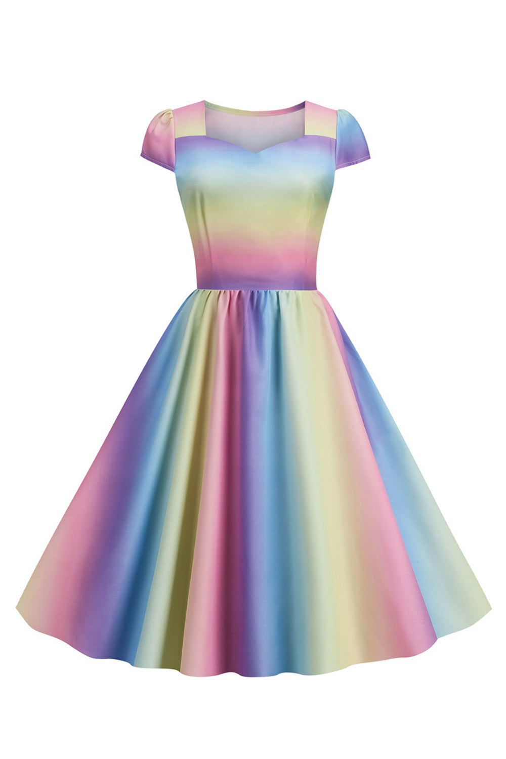 Fargerik A Line Vintage 1950-tallet kjole