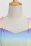 Fargerik A Line Vintage 1950-tallet kjole