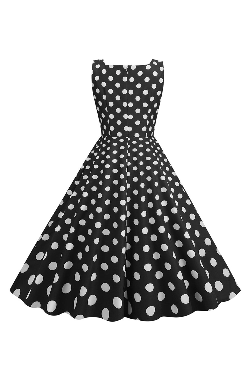 Svart Polka Prikker Vintage 1950-tallet Kjole