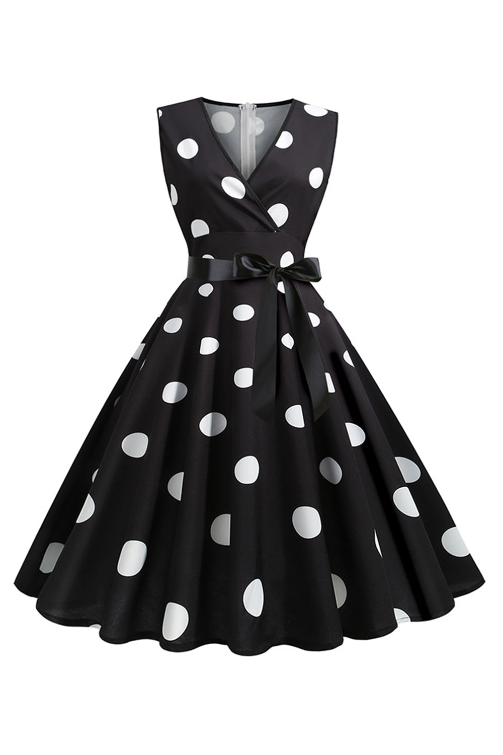 Lyseblå Polka Dots Vintage kjole fra 1950-tallet