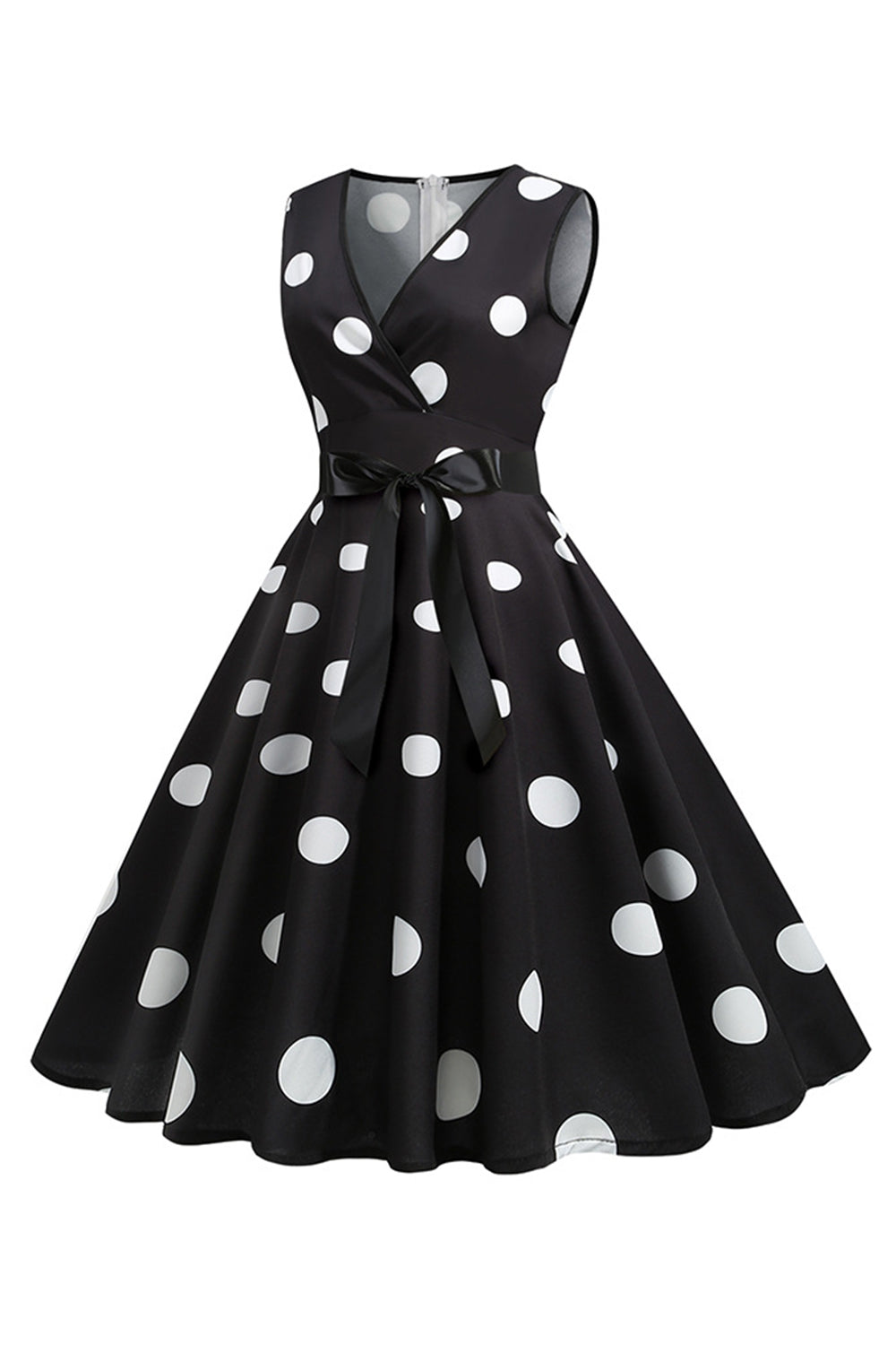 Lyseblå Polka Dots Vintage kjole fra 1950-tallet