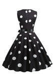 Lyseblå Polka Dots Vintage kjole fra 1950-tallet