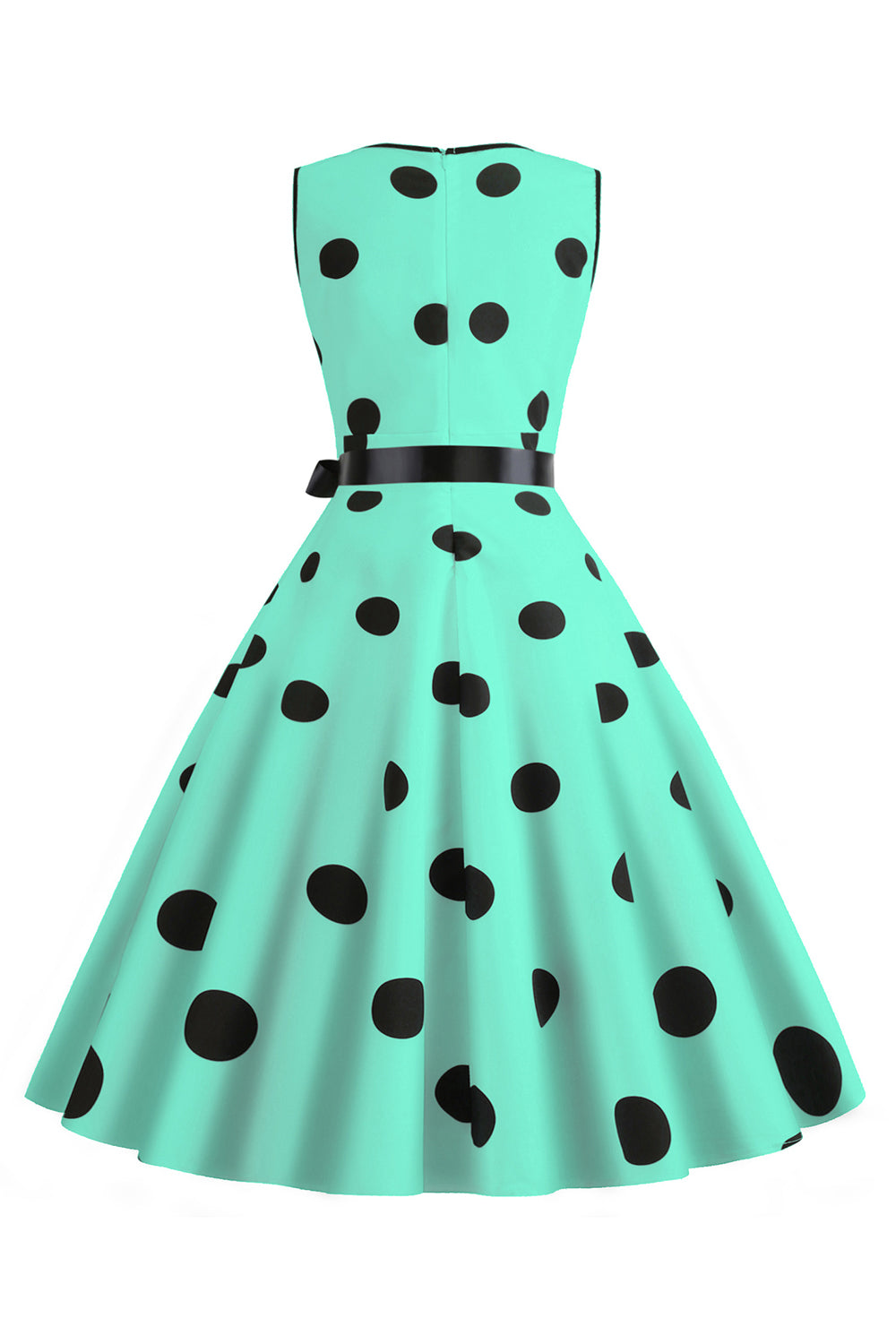 Lyseblå Polka Dots Vintage kjole fra 1950-tallet