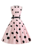 Lyseblå Polka Dots Vintage kjole fra 1950-tallet