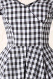 Svart Gingham Vintage kjole fra 1950-tallet