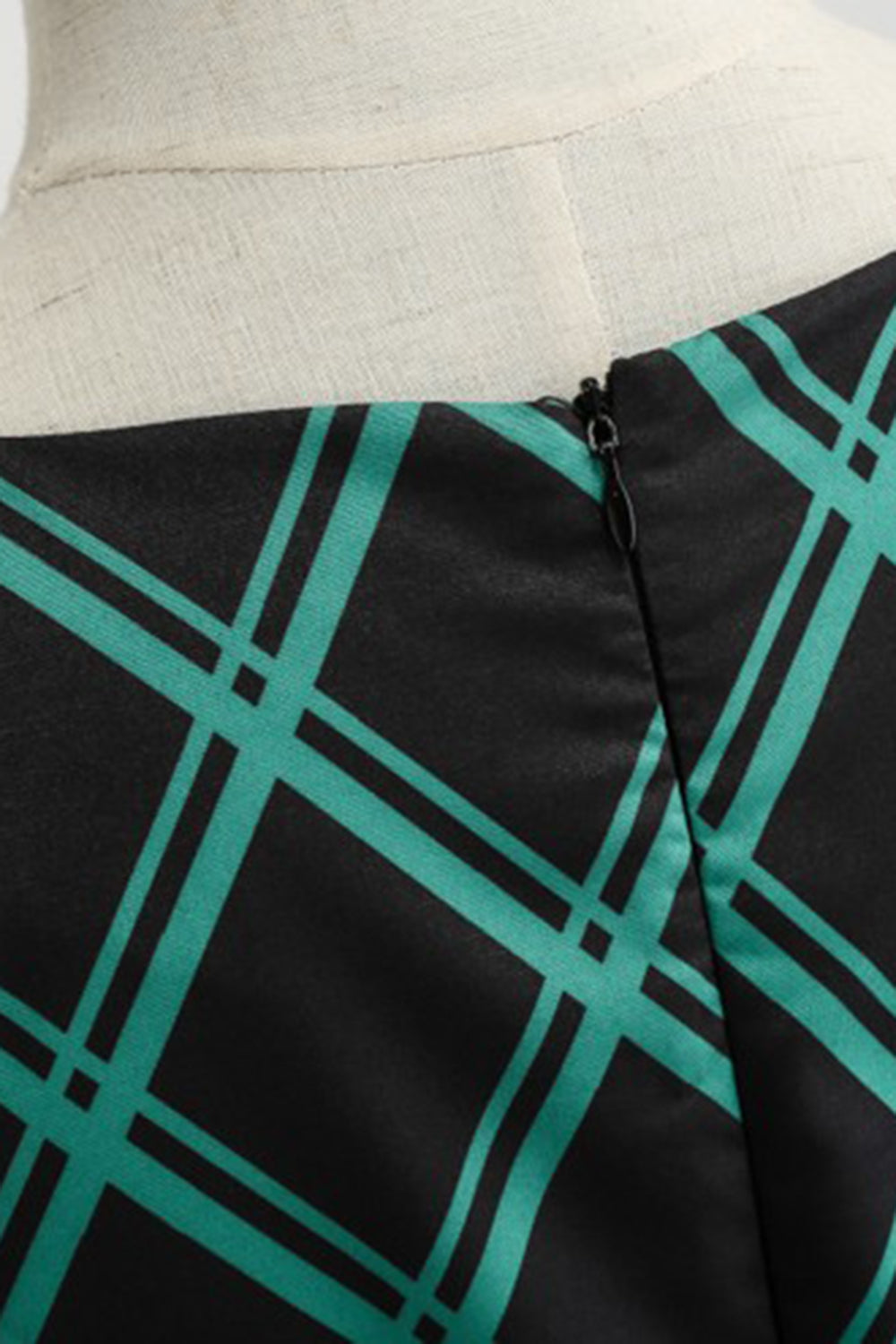 Swing Green rutete kjole fra 1950-tallet