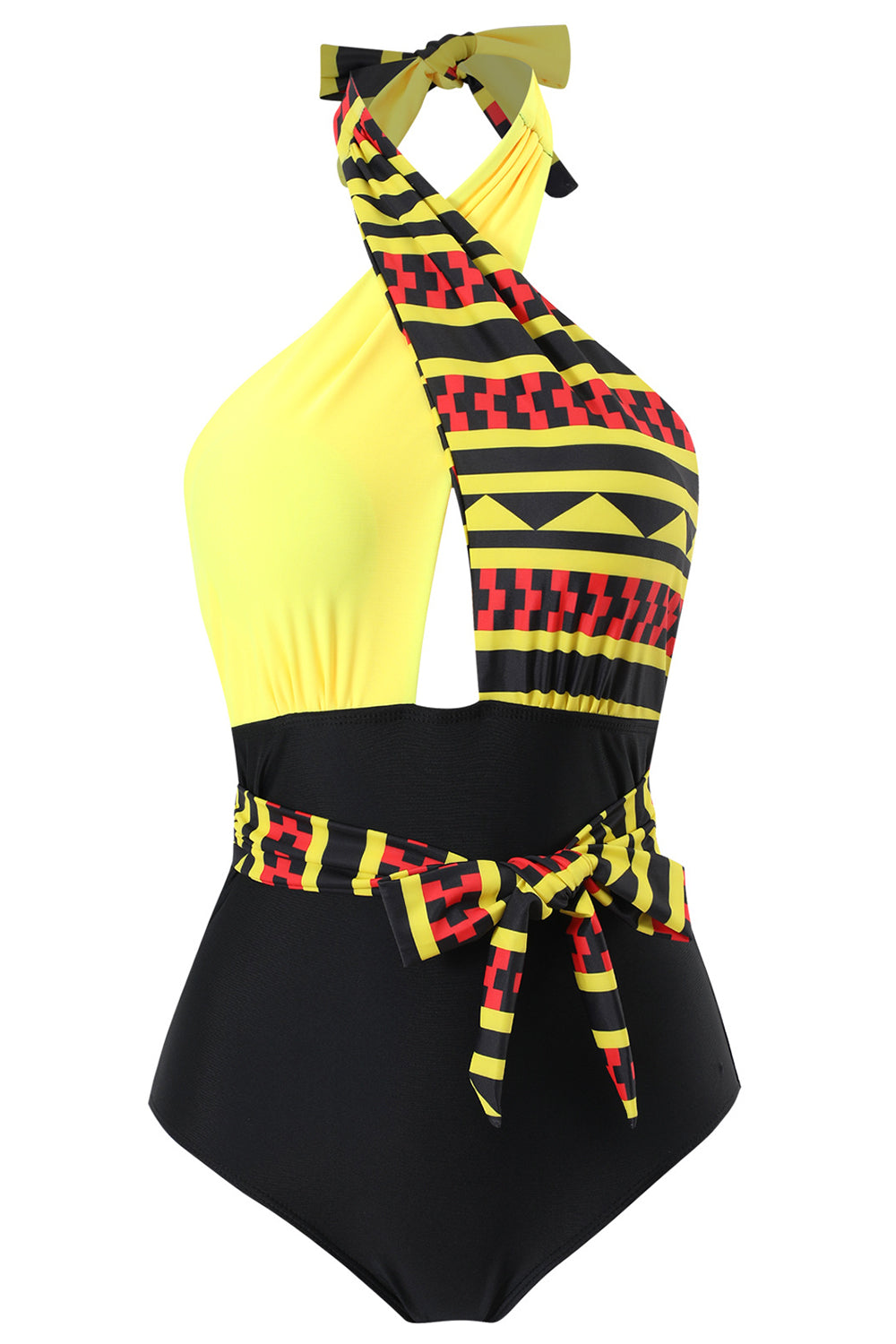 Halter Neck One Piece High Waist Green Badetøy