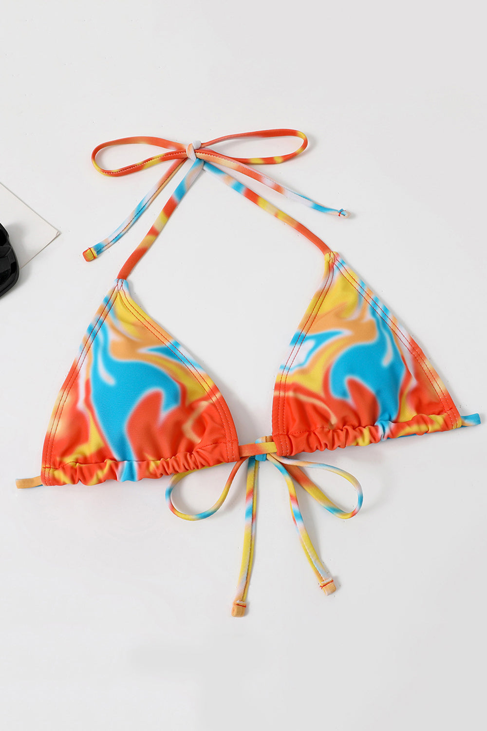 Halter Neck Orange Trykt Bikini