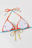 Halter Neck Orange Trykt Bikini