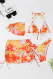 Halter Neck Orange Trykt Bikini