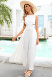 Hvit sommer midi casual kjole