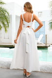 Hvit sommer midi casual kjole