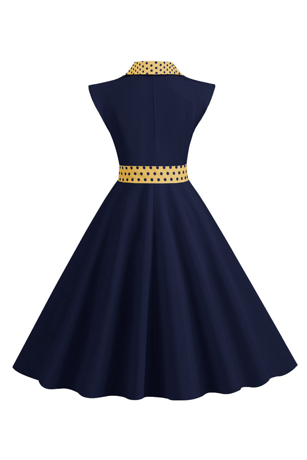 Black Polka Dots Swing 1950-tallet kjole med sløyfe