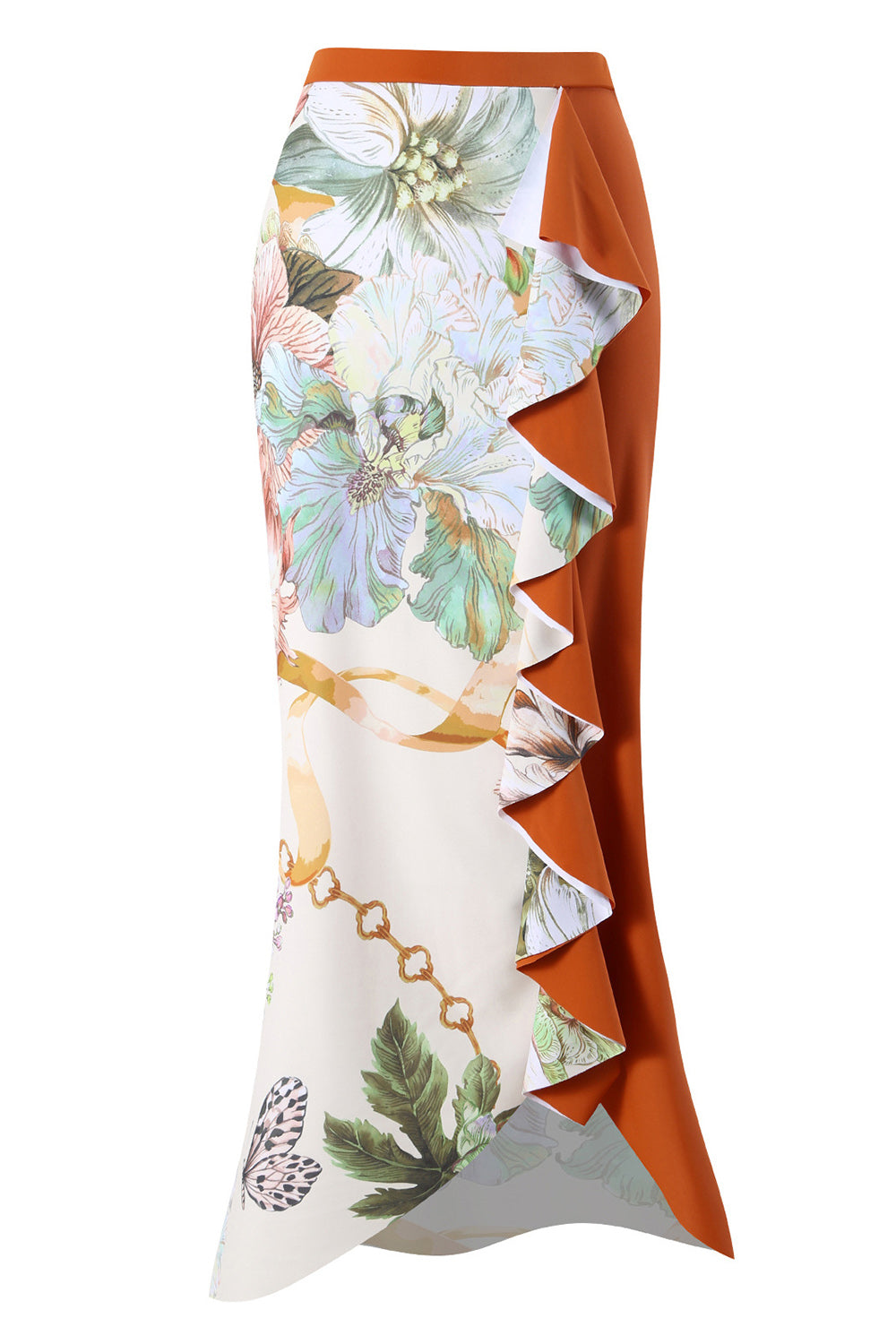 En skulder høy midje One Piece badetøy med strandskjørt