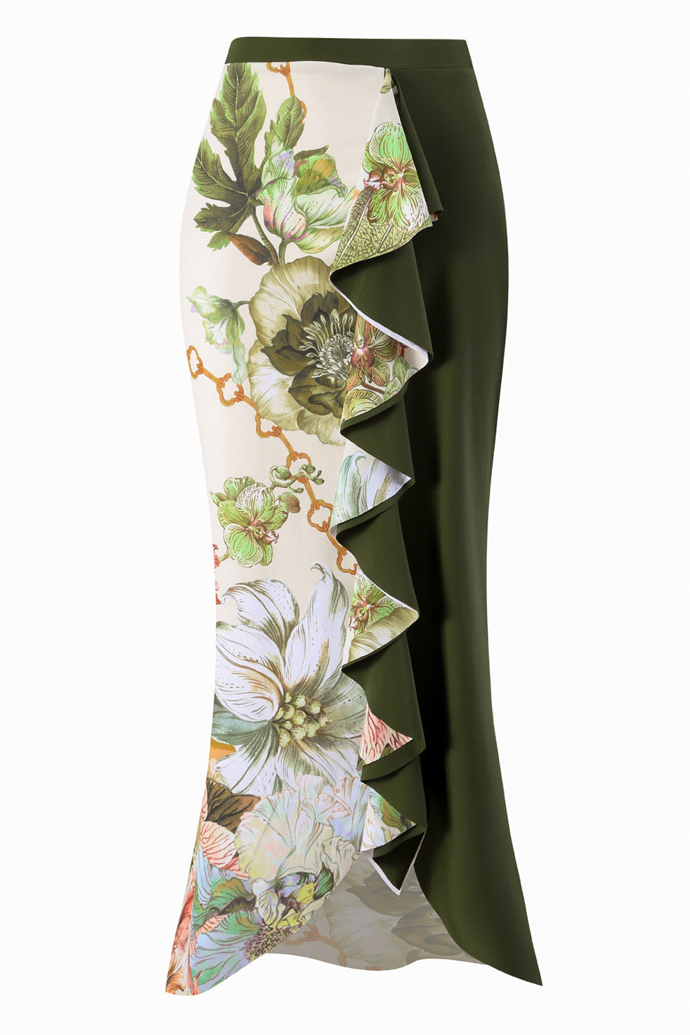 En skulder høy midje One Piece badetøy med strandskjørt