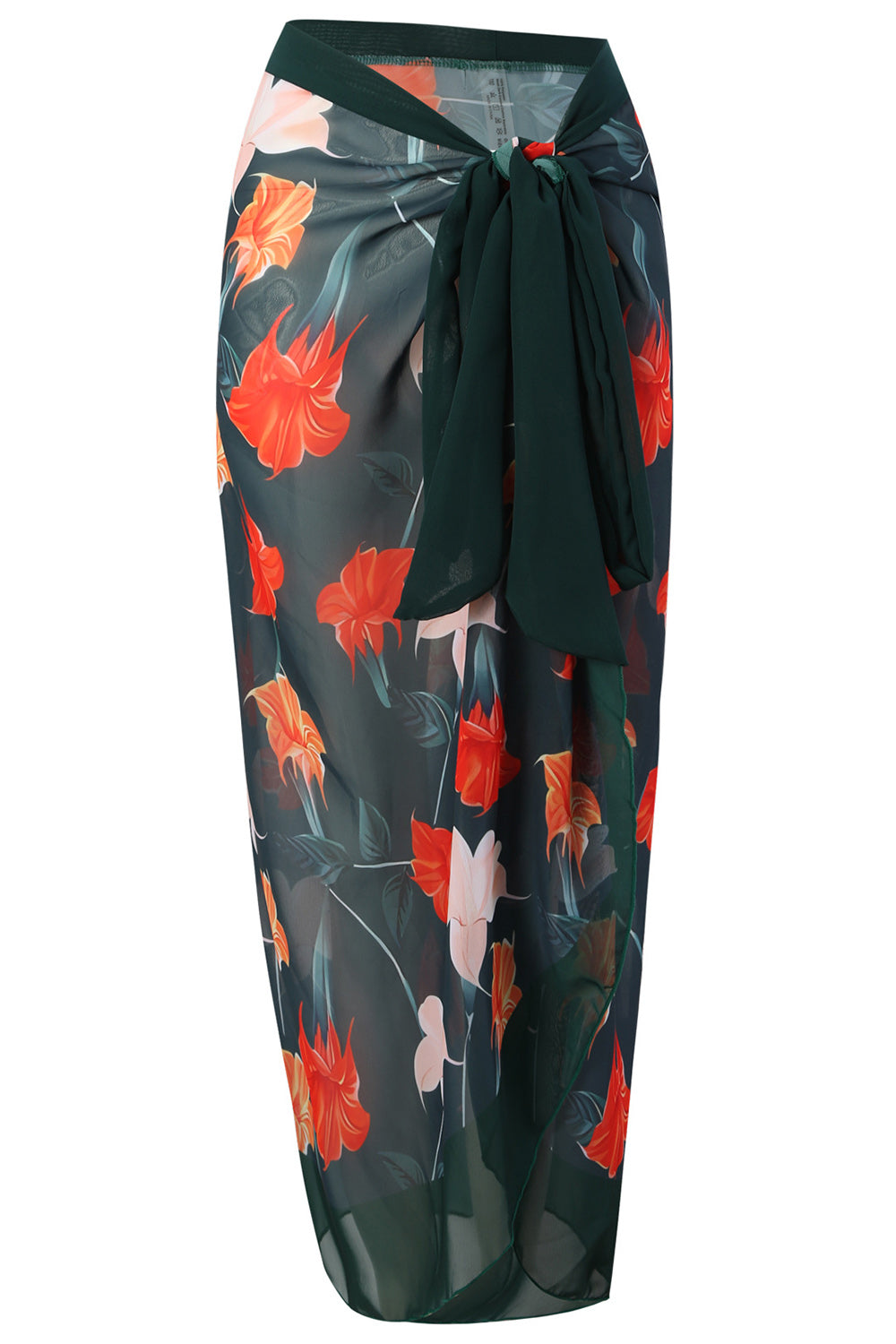 Halter Neck Nøkkelhull One Piece Bikini med strandskjørt