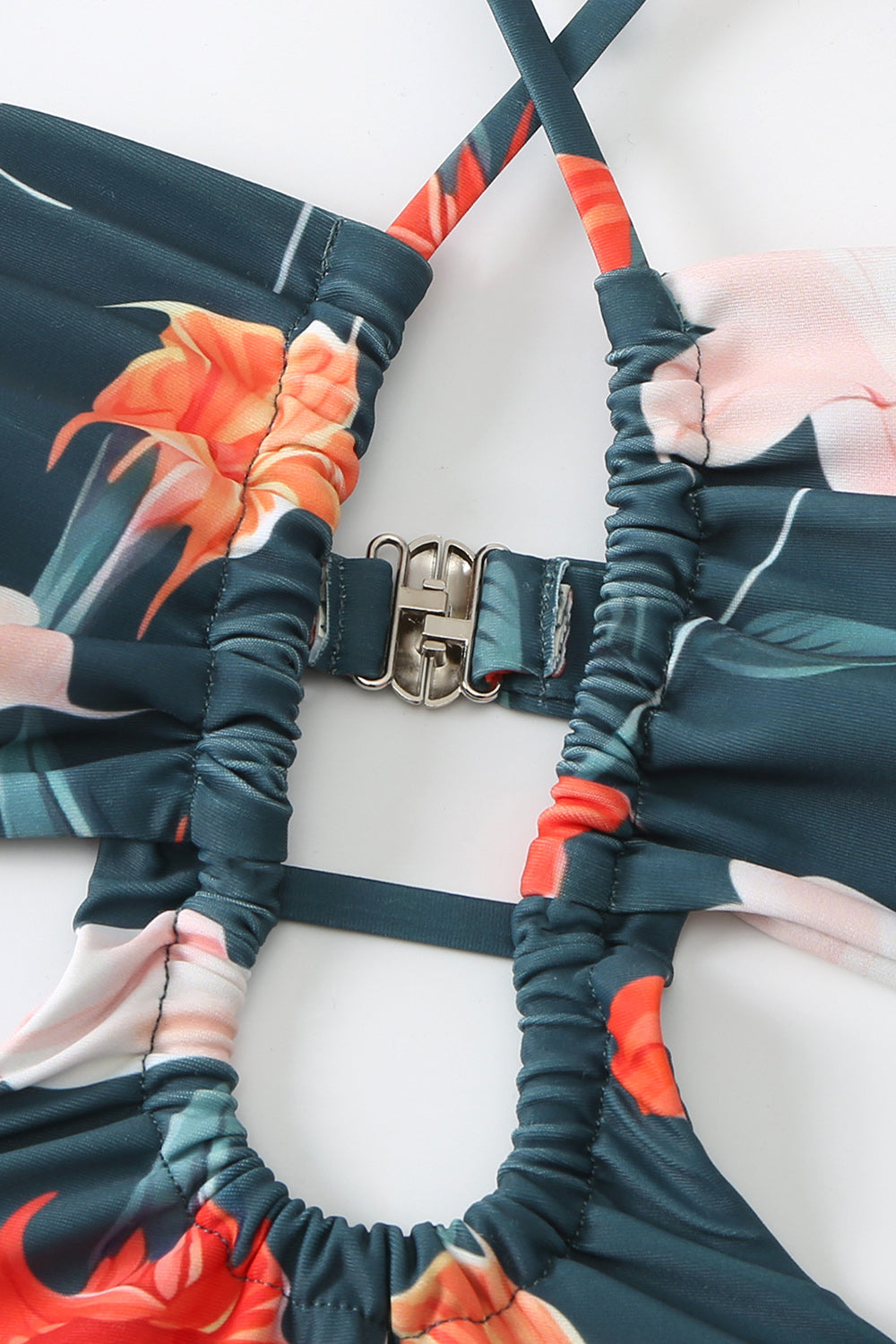 Halter Neck Nøkkelhull One Piece Bikini med strandskjørt