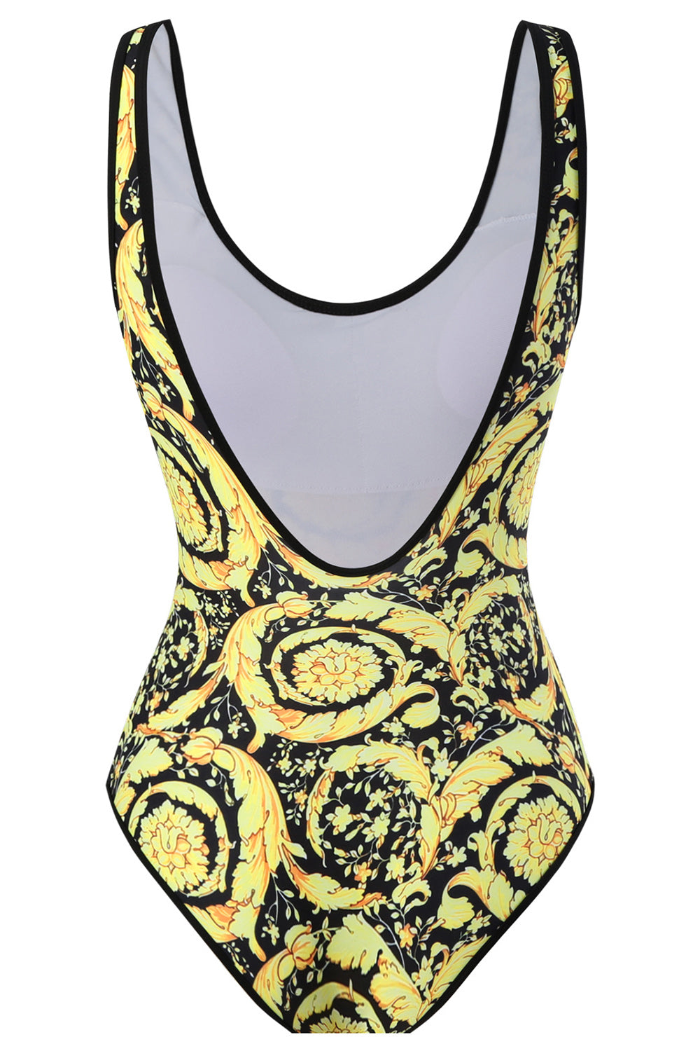 One Piece Green Trykt High Waist badetøy med strandskjørt