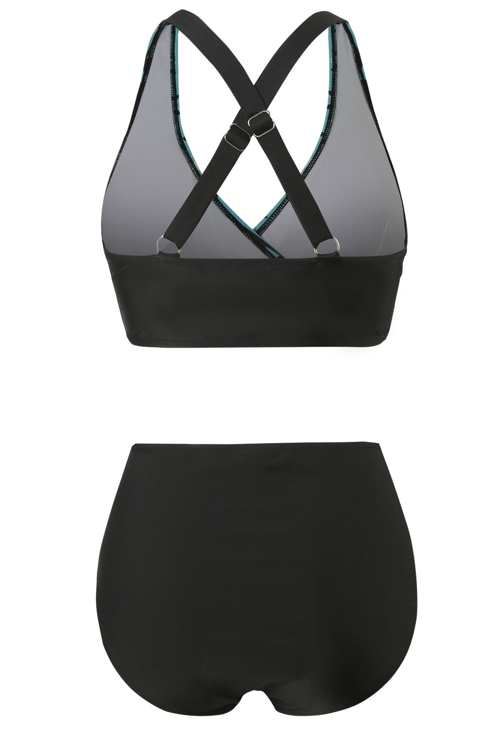 Todelt blått atletisk badetøy med shorts