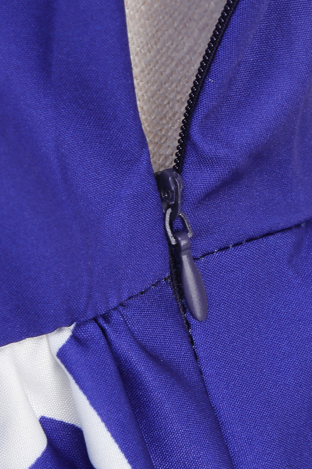 Blue Stars Stripes Trykt Spaghetti stropper 1950-tallet kjole