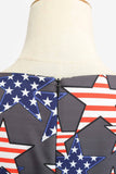 Black Cap Ermer American Flag Trykt Vintage Dress