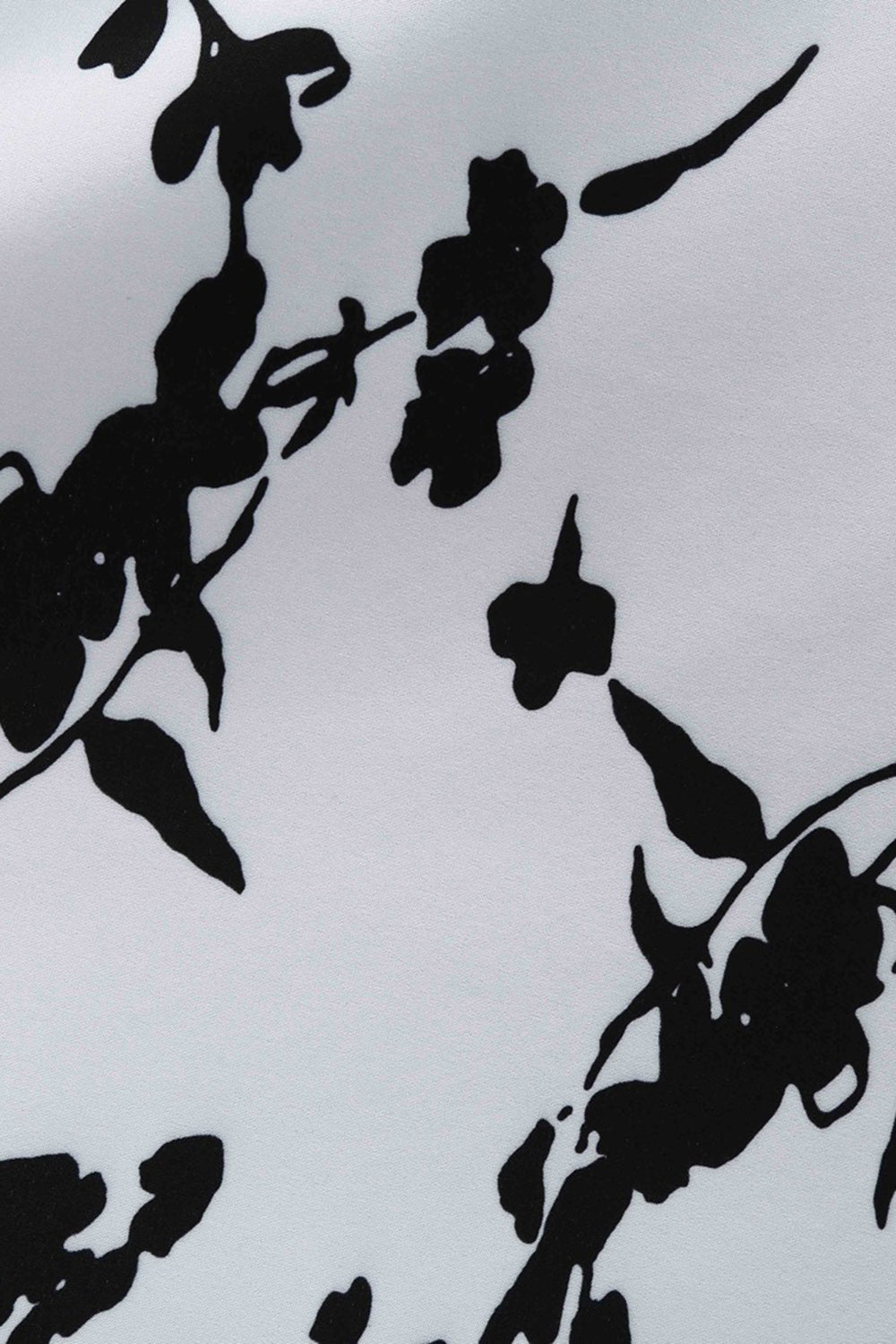 Båt Neck Ermeløs trykt hvit 1950-tallet kjole med Sash