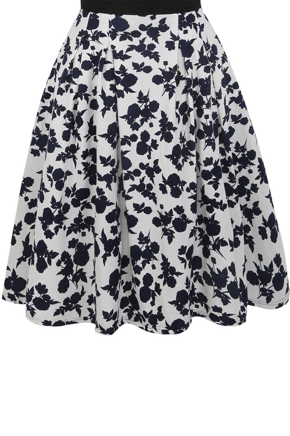 Båthalstrykt svart kjole fra 1950-tallet med korte ermer