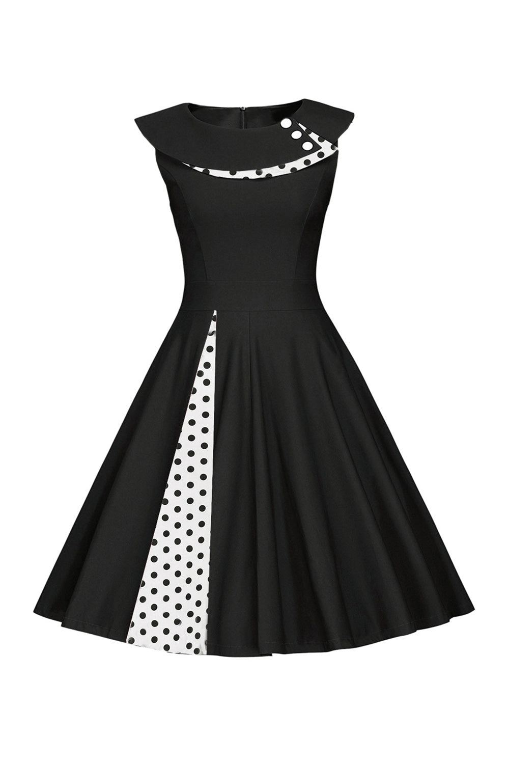 Polka Dots Red 1950-tallet kjole med knapp