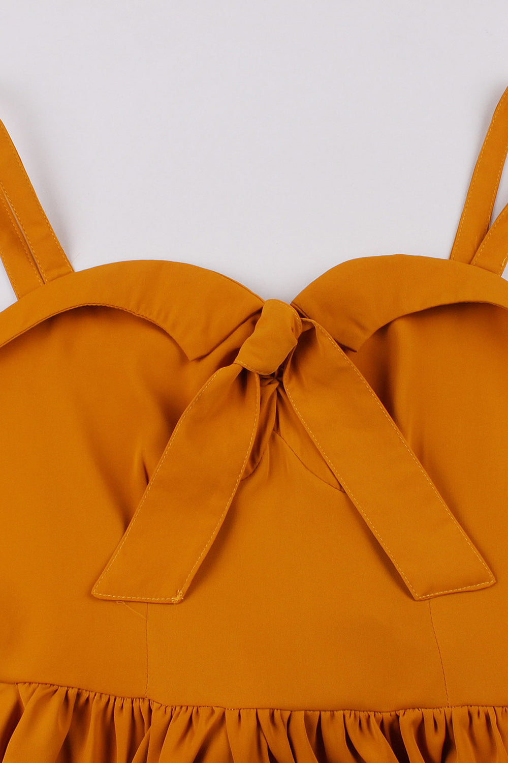 Spaghetti stropper Gul Swing Vintage kjole