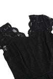 V Neck Black Lace Hepburn Style 1950 Dress