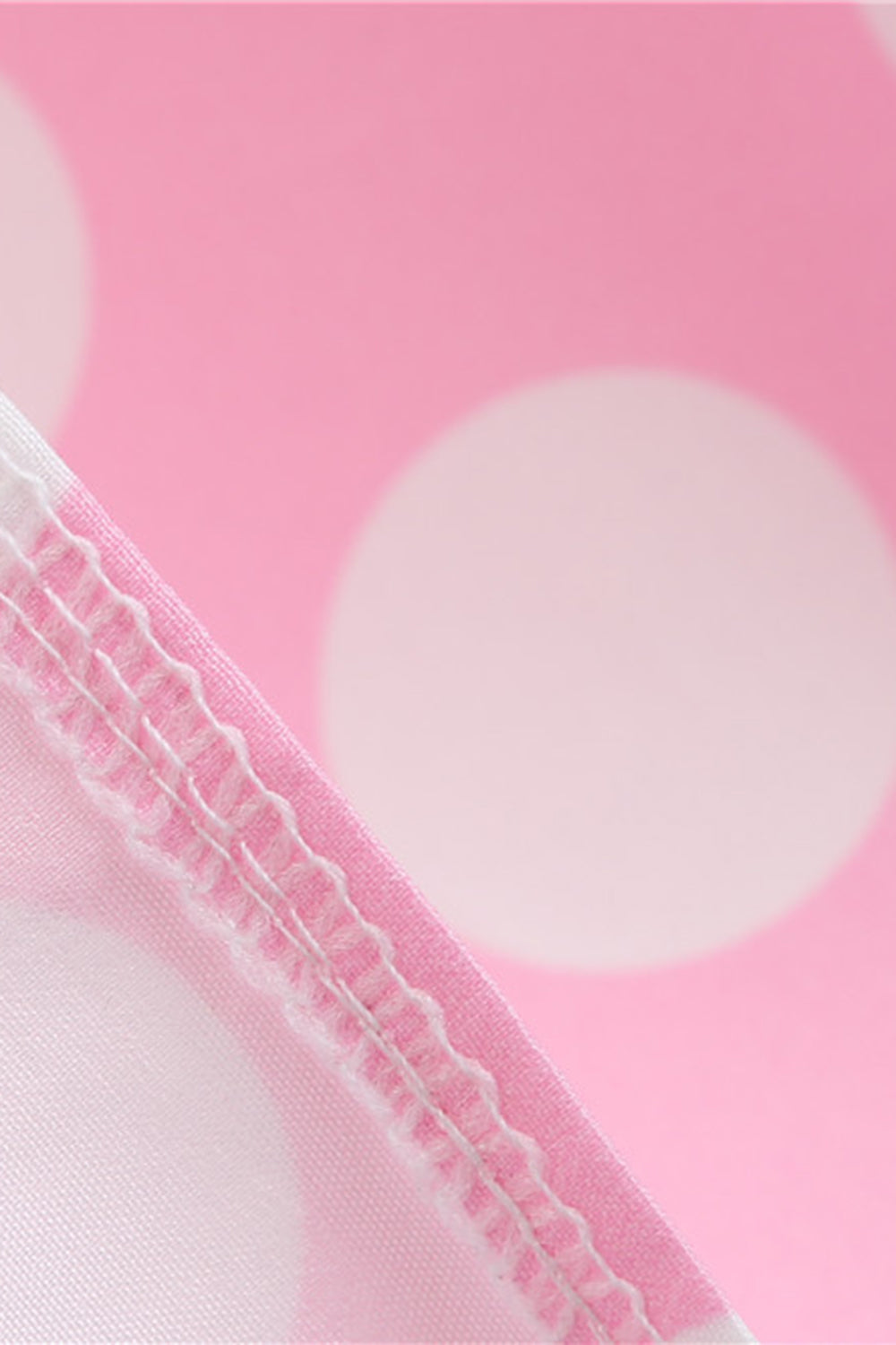 Rosa polka prikker spaghetti stropper 1950-tallet kjole med sløyfe