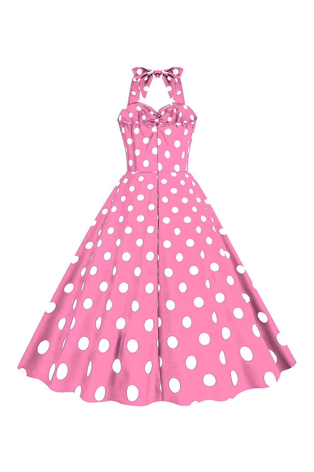 Rosa Polka Dots Pin Up Vintage 1950 Kjole