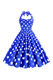 Rosa Polka Dots Pin Up Vintage 1950 Kjole