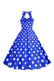 Rosa Polka Dots Pin Up Vintage 1950 Kjole