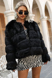 Grey Shawl Lapel Beskåret Kvinner Faux Fur Coat