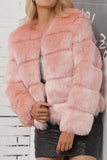 Grey Shawl Lapel Beskåret Kvinner Faux Fur Coat