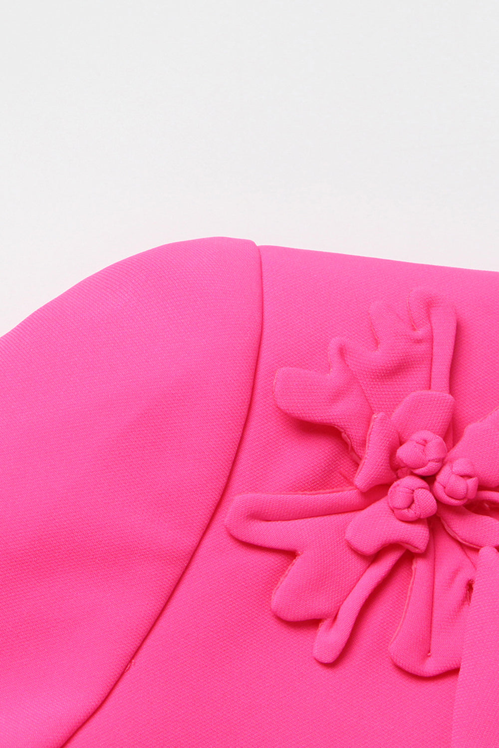 Fuchsia Double Breated Peak Lapel Women Blazer med blomster