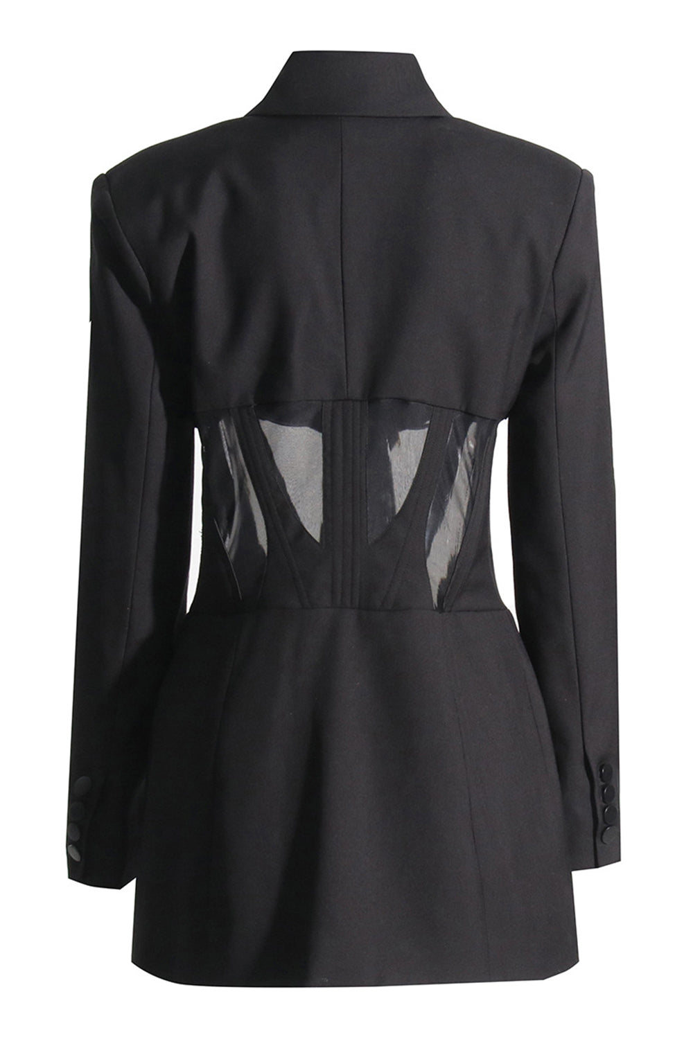 Svart korsett sjal jakke kvinner blazer