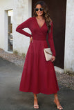 Svart En linje Lange ermer Casual Dress