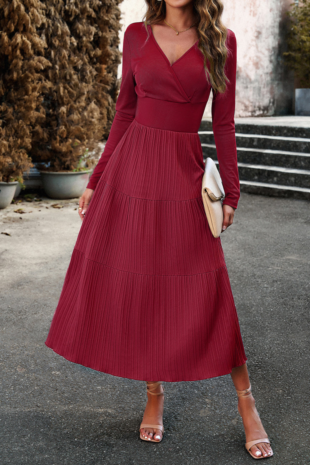 Svart En linje Lange ermer Casual Dress