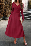 Svart En linje Lange ermer Casual Dress