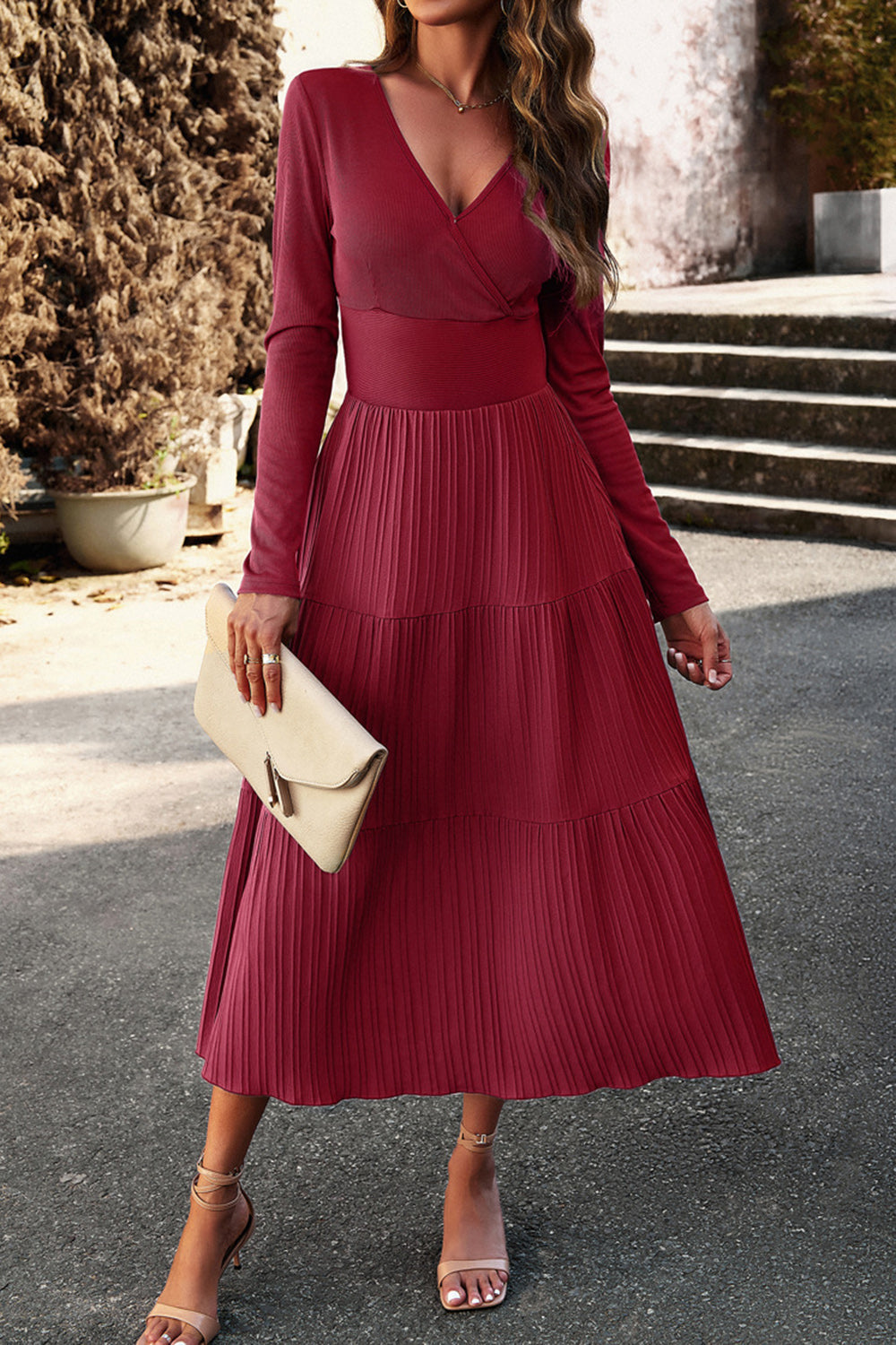 Svart En linje Lange ermer Casual Dress