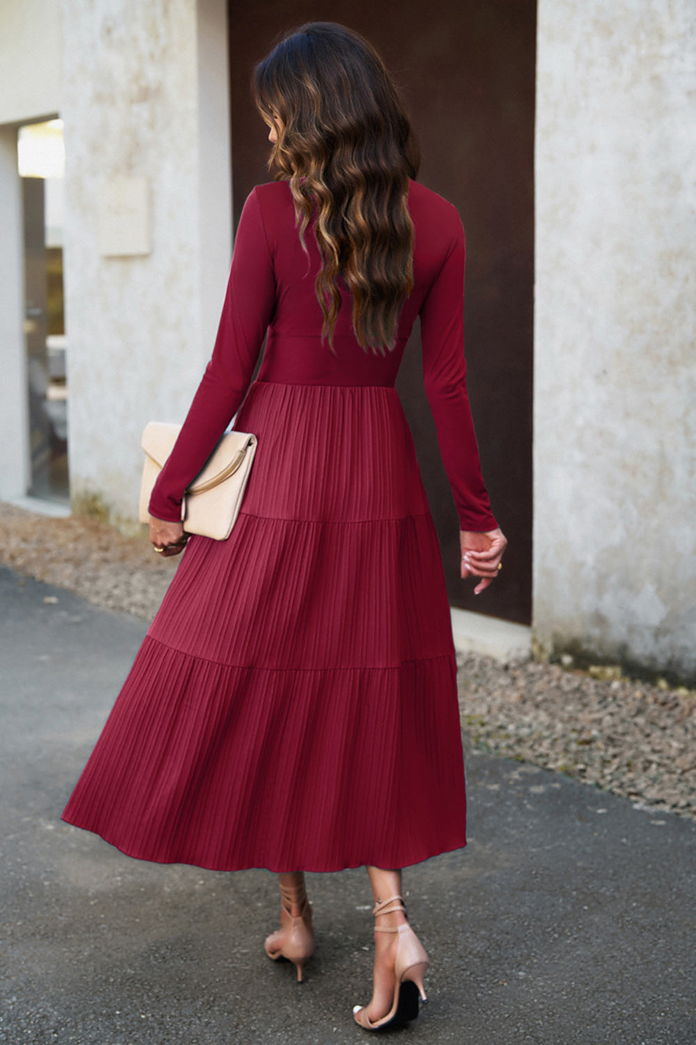 Svart En linje Lange ermer Casual Dress