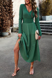 Svart En linje Lange ermer Casual Dress